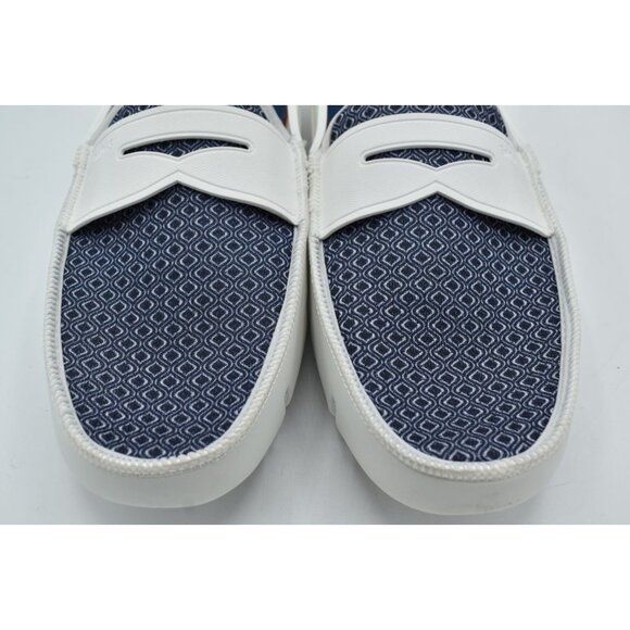 SWIMS Mens Size 12 Printed Penny Loafer White Slip On Loafers Shoes - Picture 11 of 12